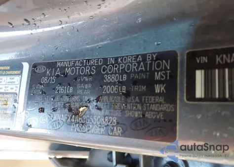 2016 Kia Forte Lx from USA, damaged, VIN KNAFX4A63G5508828